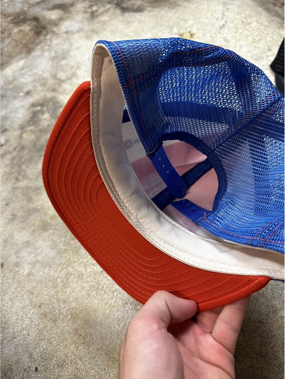 Vintage 80s Sports AJD Hat Cap Super Stripe Mesh Snapback Hat Cap LOT OF 7 - Picture 9 of 15